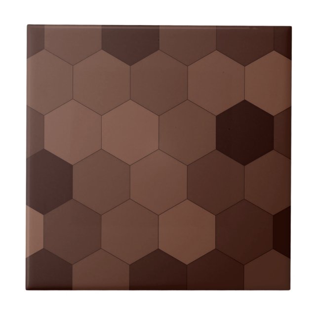 Azulejo Patrón de honeycomb - tonos marrón chocolate (Frente)