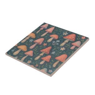 Azulejo Patrón de hongos de acuarela sensacional