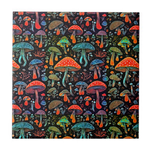 Azulejo Patrón de hongos Groovy