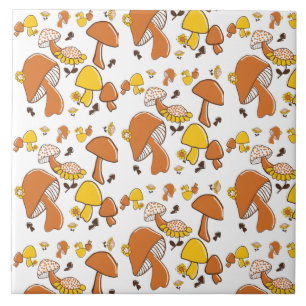 Azulejo Patrón de hongos nostálgicos