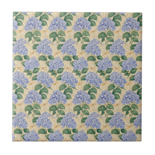 Azulejo Patrón de Hortensia Art Nouveau con Libélulas