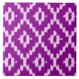 Azulejo Patrón de ikat - Ametilo púrpura y orquídea