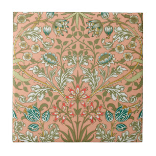 Azulejo Patrón de Jacinto de William Morris Rosa Polvorien