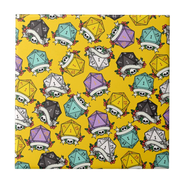 Azulejo Patrón de juego de dados D20 (Frente)