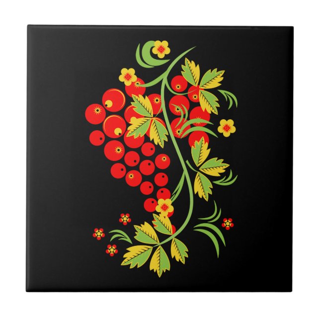 Azulejo Patrón de Khokhloma (Frente)