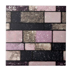 Azulejo Patrón de ladrillo rosado dorado