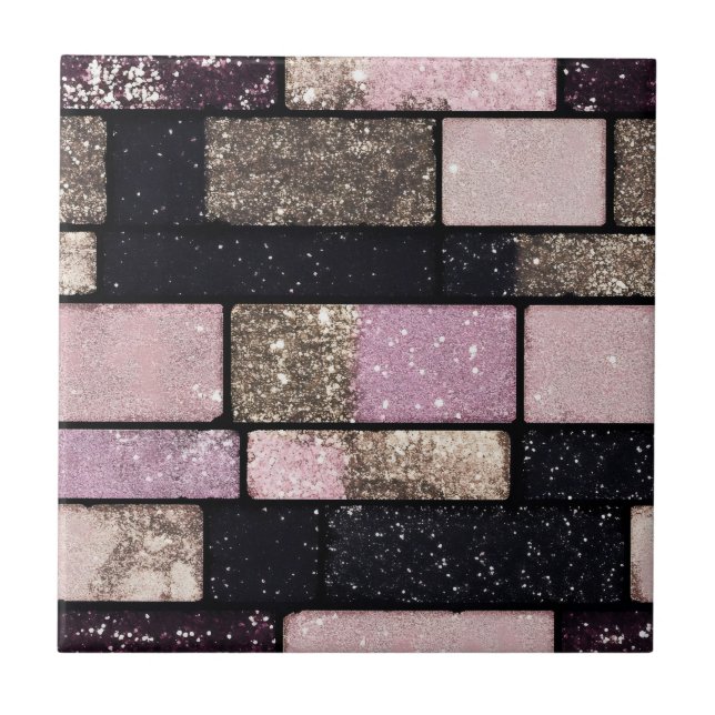 Azulejo Patrón de ladrillo rosado dorado (Frente)