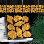 Azulejo Patrón de las casetas de mar - oro y negro<br><div class="desc">Patrón de las casetas de mar - oro y negro</div>