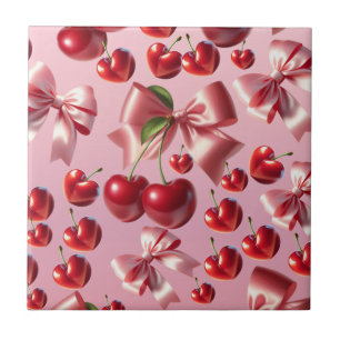 Azulejo Patrón de Lazo de Corazón Coquette Personalizado