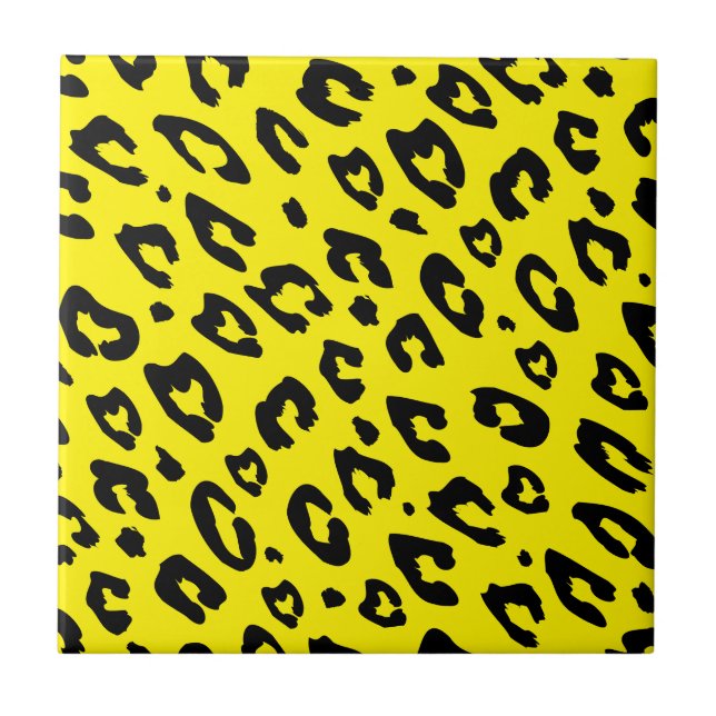 Azulejo Patrón de leopardo amarillo impresión animal exóti (Frente)