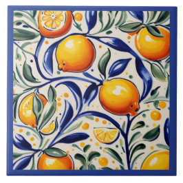 Azulejo Patrón de limón Citrus italiano mediterráneo