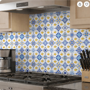 Azulejo Patrón de limón country francés azul