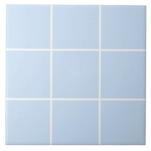 Azulejo Patrón de Línea de Cuadrícula Blanco Azul