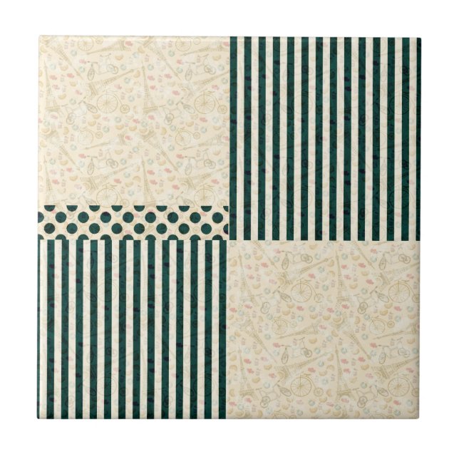 Azulejo Patrón de líneas geométricas abstractas   (Frente)