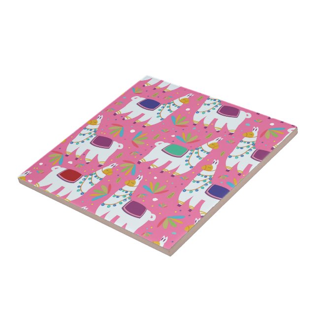 Azulejo Patrón de Llama Adorable (Lado)