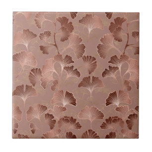 Azulejo Patrón de lujo de hoja de Ginkgo rosa rubor modern