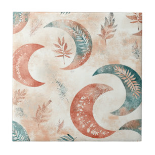 Azulejo Patrón de Luna Floral Celestial Boho (2)