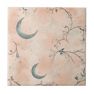 Azulejo Patrón de Luna Floral Celestial Boho (3)