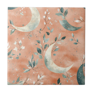 Azulejo Patrón de Luna Floral Celestial Boho (5)