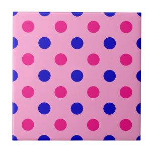 Azulejo Patrón de lunares rosa azul rosa