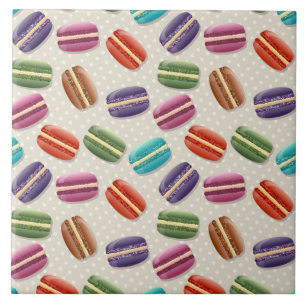 Azulejo Patrón de macarones de color lindo con puntos de p