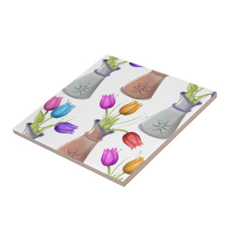 Azulejo Patrón de macetas de flores