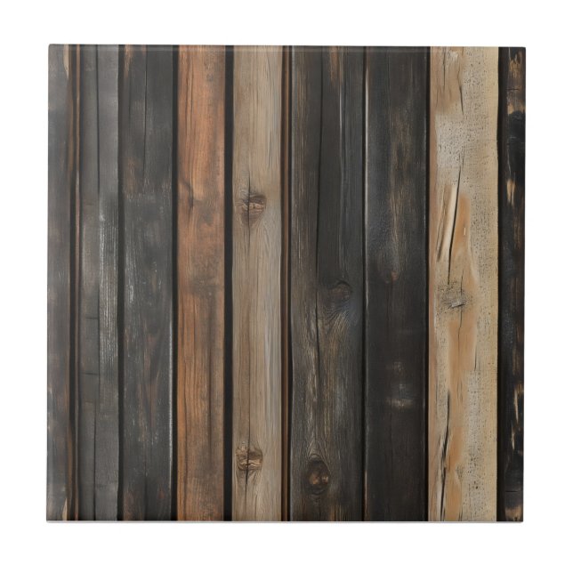 Azulejo Patrón de Madera Oscura (Frente)