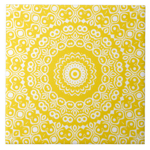 Azulejo Patrón de Mandala amarillo dorado