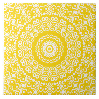 Azulejo Patrón de Mandala amarillo dorado