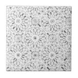 Azulejo Patrón de Mandala blanco negro abstracto artístico<br><div class="desc">Patrón de Mandala blanco negro abstracto artístico</div>