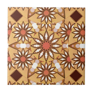 Azulejo Patrón de Mandala, bronceado de caramelo, marrón c