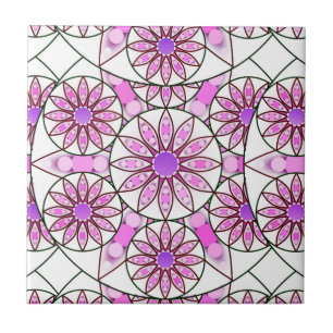 Azulejo Patrón de Mandala, lavanda, rosa, rosa caliente, b