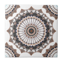 Patrón de Mandala negro y tan manala