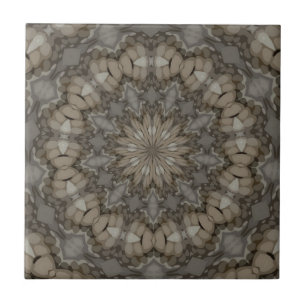 Azulejo Patrón de Mandala Tonos Tierra Natural