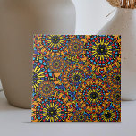 Azulejo Patrón de Mandalas de la etnia oriental floral col<br><div class="desc">Este azulejo de cerámica presenta motivos elaborados de forma mandala con un detalle exquisito, lo que da una impresión caleidoscópica. La baldosa presenta dos patrones principales: uno que se asemeja a un sol deslumbrante y otro compuesto por capas complicadas de figuras geométricas dispuestas en configuraciones circulares. El amarillo, el rojo,...</div>