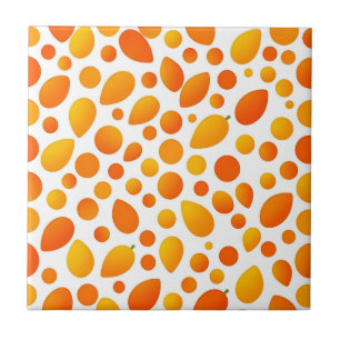 Azulejo Patrón de Mango Frutas Tropicales Vibrantes