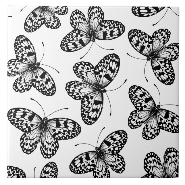 Azulejo Patrón de mariposa de cometa de papel (Frente)