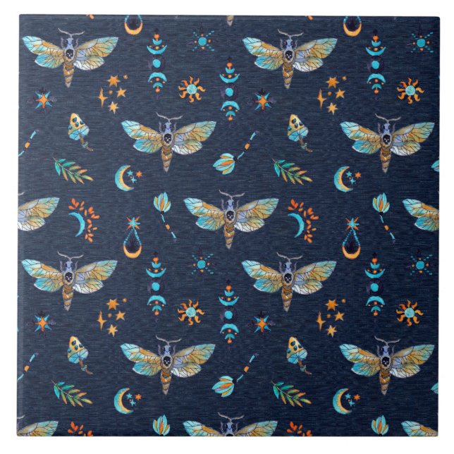 Azulejo Patrón de mariposa Luna (Frente)