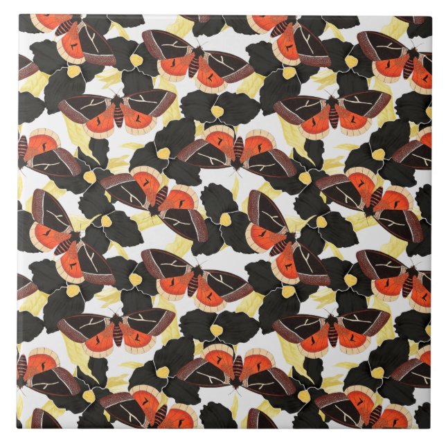 Azulejo Patrón de mariposa moscal (Frente)