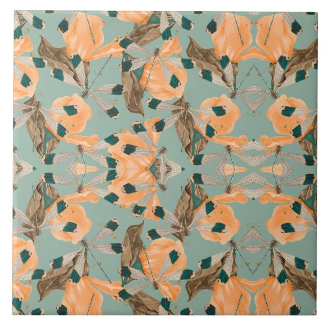 Azulejo Patrón de mariposa moscal (Frente)