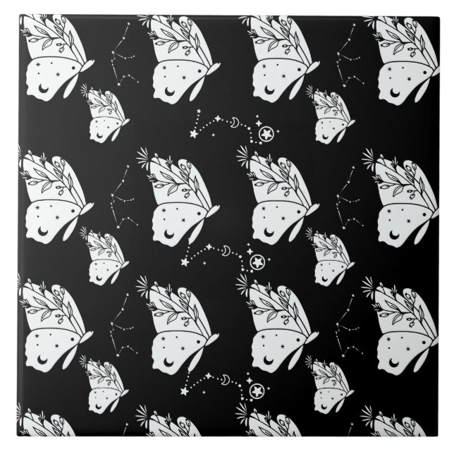 Azulejo Patrón de mariposa moscal (Frente)