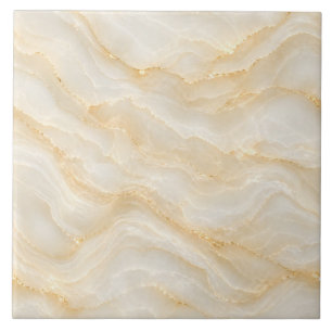 Azulejo Patrón de Mármol de Ónix Beige Dorado Sin Costuras