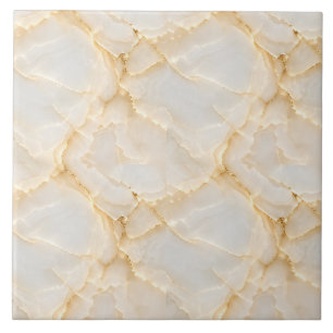 Azulejo Patrón de mármol de veta dorada de ónix blanco sin