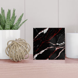 Azulejo Patrón de mármol falso negro y rojo moderno