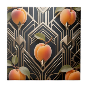Azulejo Patrón de Melocotón Art Déco