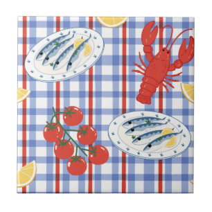 Azulejo Patrón de Mercado de Mariscos Mediterráneo (4)