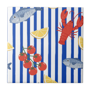 Azulejo Patrón de Mercado de Mariscos Mediterráneo (5)
