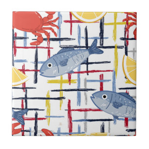 Azulejo Patrón de Mercado de Mariscos Mediterráneo (6)