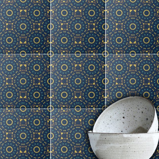 Azulejo Patrón de Moda Boho de la etnia musulmana azul pro (Subido por el creador)