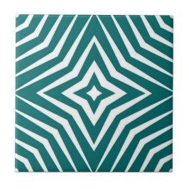 Azulejo Patrón de moda con estrellas blanco y turquesa M2
